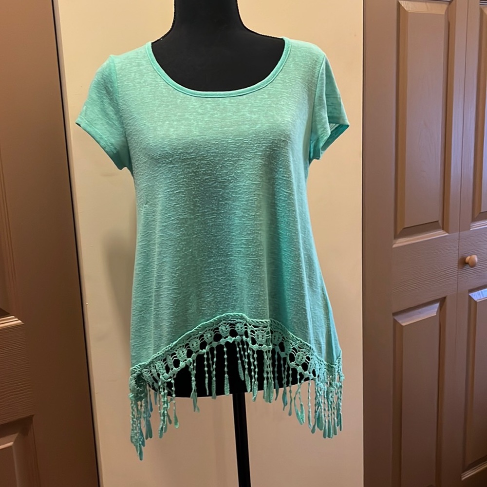 Green Fringe Top
